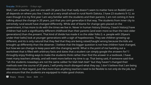 Teachers With +20 Years Of Experience, How Have Kids Changed? [AskReddit] смотреть онлайн