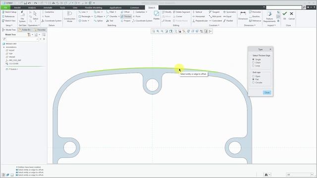Creo Parametric - Sketch Mode Deep Dive 4C - Project, Offset, Thicken, and Text смотреть онлайн