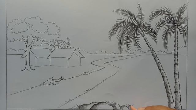 How to draw scenery of rainy season by pencil sketch step by step смотреть онлайн
