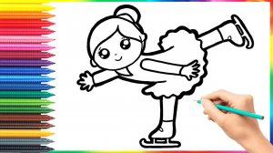 How to draw a figure skater for children/Как нарисовать фигуристку для детей