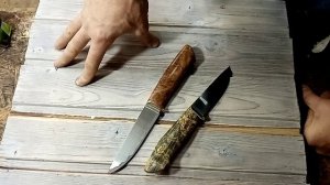 Финишная обработка рукояти ножа .