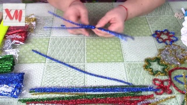 Снежинки из мишуры своими руками/ Do it yourself snowflakes/ ХоббиМаркет смотреть онлайн