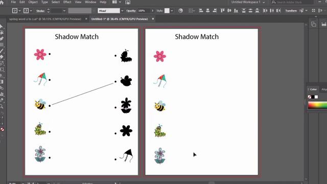how to create shadow match worksheets for kindergarten | create worksheets in adobe illustrator смотреть онлайн