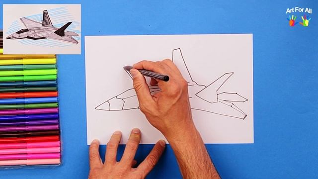 How to draw F-22 Raptor fighter plane смотреть онлайн