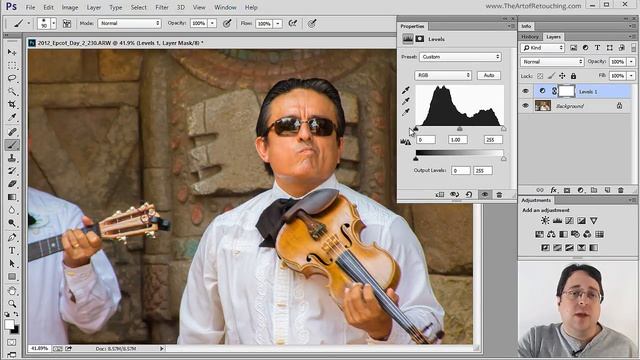 Levels Adjustment Layer | Photoshop Beginner's Tutorial смотреть онлайн