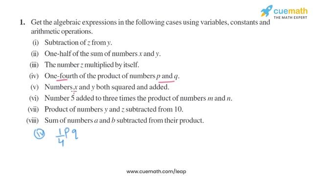 Class 7 Chapter 12 Ex 12.1 Q 1 Algebraic Expressions Maths NCERT CBSE смотреть онлайн
