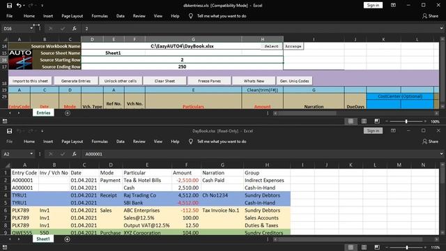 Excel to Tally DayBook | All In One | EazyAUTO4 exceltotally data import смотреть онлайн