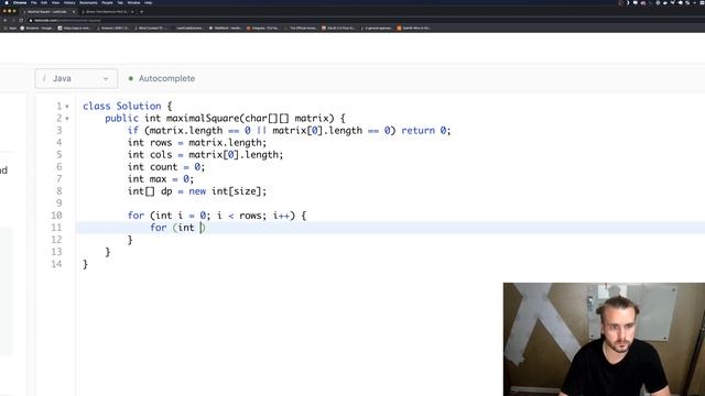 LeetCode 221 | Maximal Square | Dynamic Programming Solution Explained (Java) смотреть онлайн