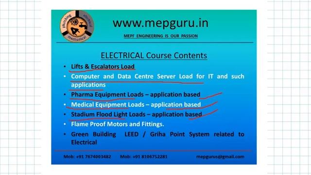 mep electrical course content смотреть онлайн