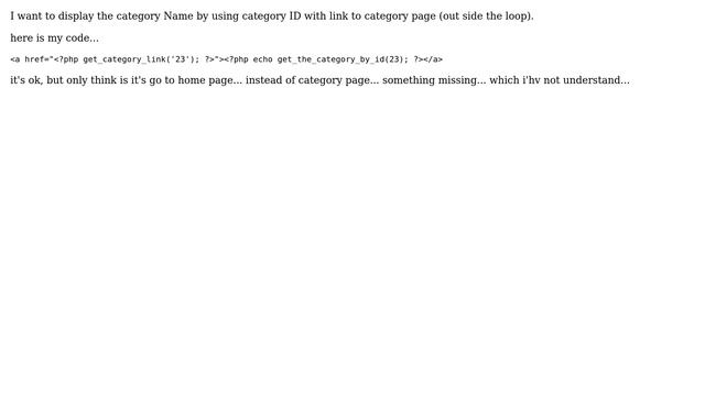 Wordpress: Outside the loop Category name with link смотреть онлайн