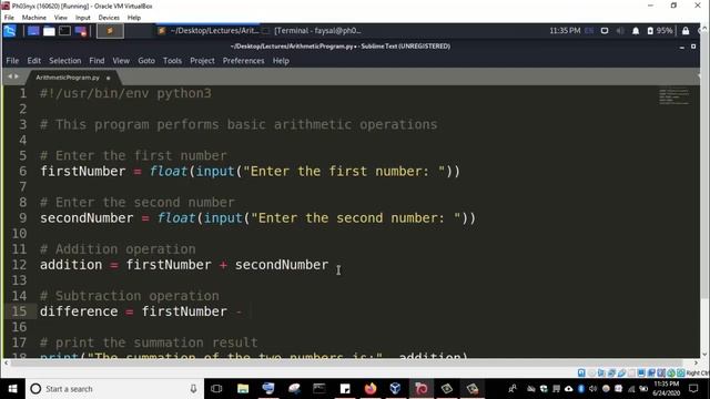 Arithmetic Program in Python 3 смотреть онлайн