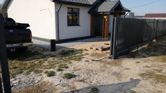 Откатные ворота из евроштакетника на автоматике Алютех RT500 смотреть онлайн