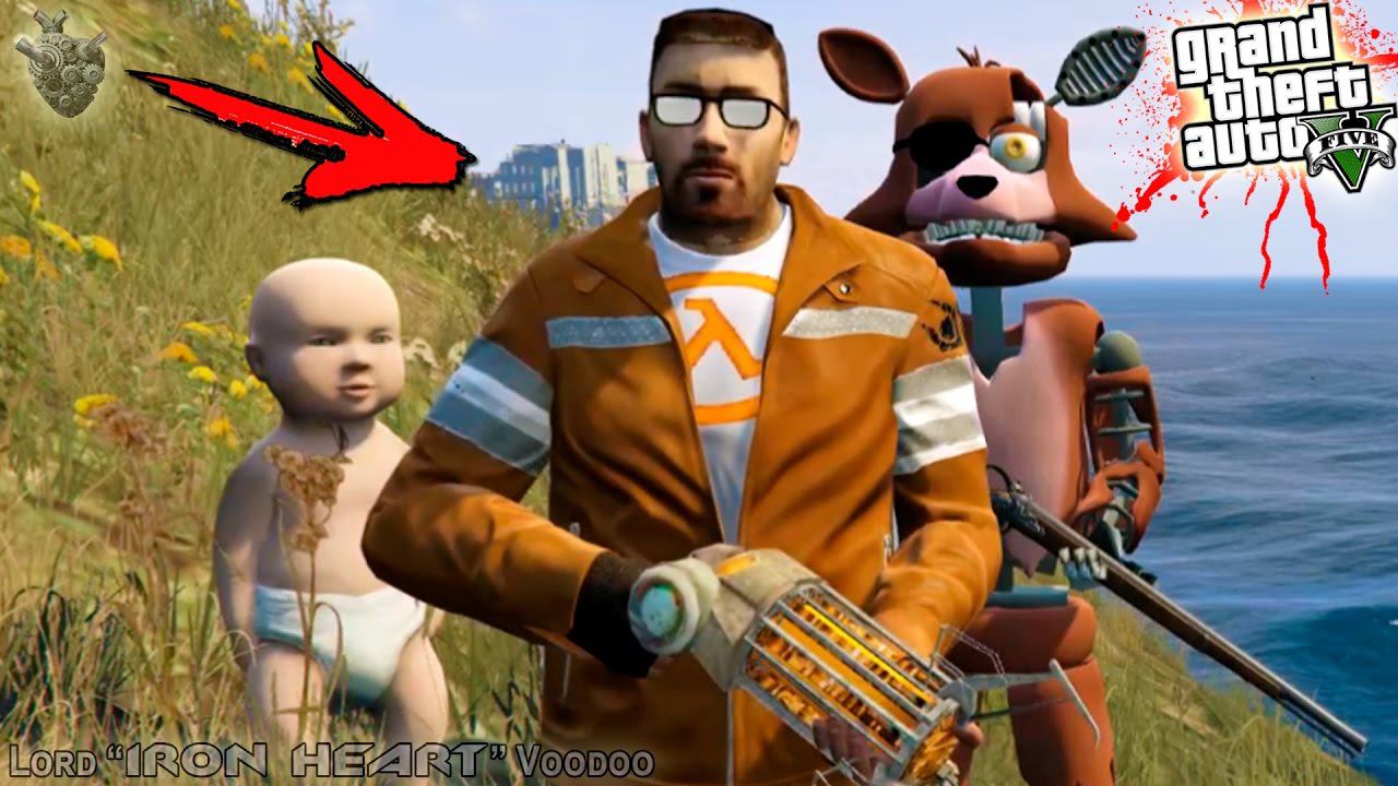 ГТА 5 МОДЫ! АНИМАТРОНИК FOXY ФНАФ FIVE NIGHTS AT FREDDY'S НА ОСТРОВЕ HALF-LIFE В GTA V! GTA 5 MODS смотреть онлайн