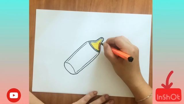 How to draw a bottle | Рисуем бутылку | Что будет если нарисовать бутылку фломастерами? смотреть онлайн