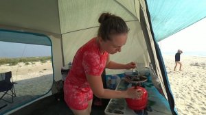 Обустроились на берегу моря Коса Бирючий остров - Федотова Коса. Отдых дикарём  2021. Папин Движ
