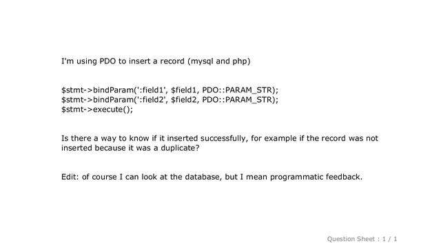 MySQL : PDO mysql: How to know if insert was successful смотреть онлайн
