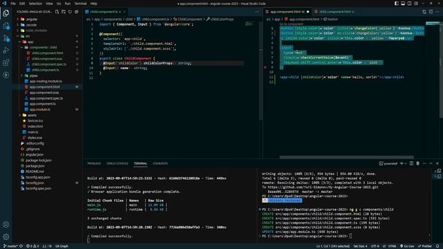 Взаимодействие между компонентами Angular | Декораторы Input, Output | Двухстороннее связывание смотреть онлайн