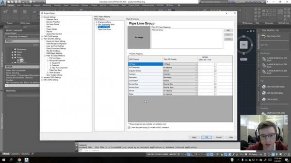 Autocad Plant 3d Project Setup Property Mapping from PID to 3D
