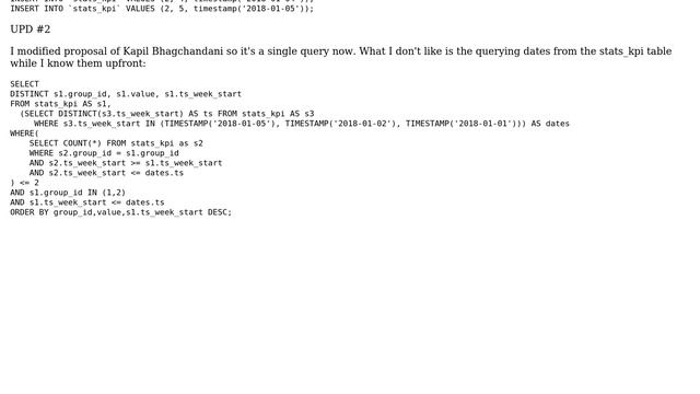 Databases: MySQL 5.6.27: How to get latest pairs for different points in time in a single query? смотреть онлайн
