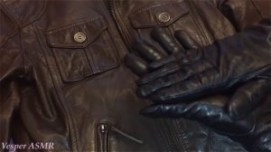 ASMR ♥ Leather jacket & the gloves ♥ кожаная куртка и перчатки АСМР