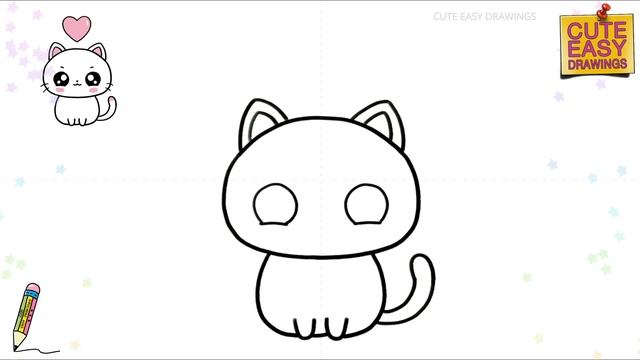 How To Draw A Cute Cat Very Very Easy