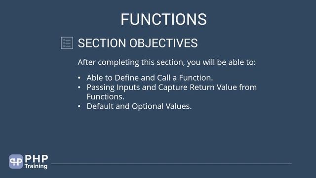 Functions in PHP смотреть онлайн