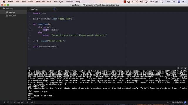 Python 13.6 Build an Interactive English Dictionary - Taking Into Account Bad Words смотреть онлайн