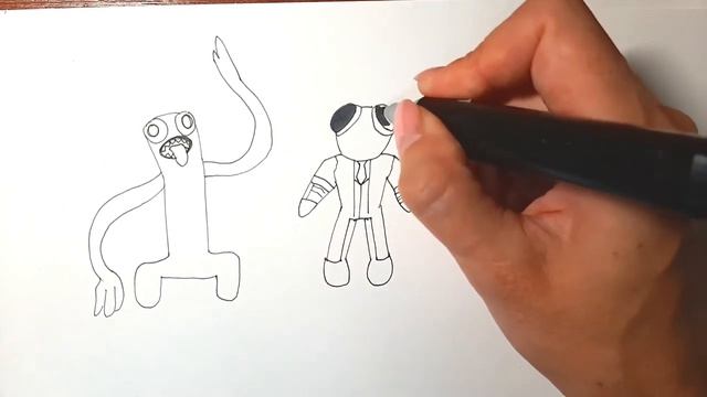 Рисуем Радужных друзей из ROBLOX / Рисуем Зеленого и Красного / How to DRAW RAINBOW FRIENDS смотреть онлайн
