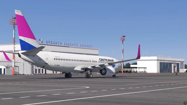 Arrival And Departure Urgench Intl. Airport B738 LY-DUE Centrum Air