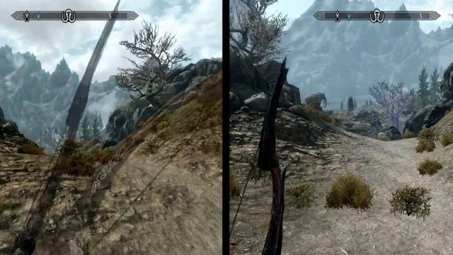 Skyrim:High Resolution Textures:ON vs OFF ((SPLIT SCREEN)) смотреть онлайн