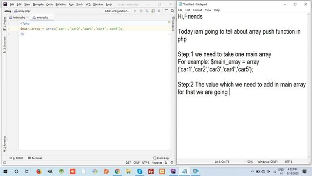 how to push value in array with array_push function смотреть онлайн