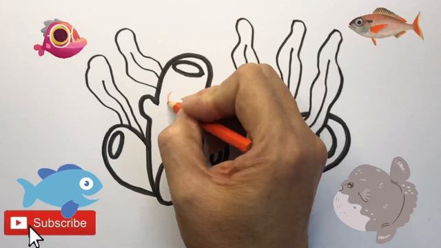 How To Draw a Cute Coral Reef for Children | Dibujo de arrecife de coral para niños смотреть онлайн