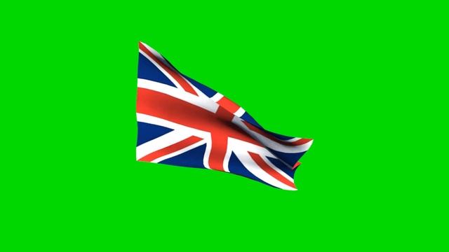 British Flag - The Union Jack (Union Flag) UK - green screen смотреть онлайн