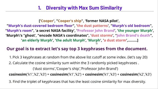 Keyword extraction with Sentence Transformers and diversity ranking with MMR and Max Sum Similarity смотреть онлайн