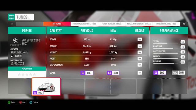 How to tune the PEUGEOT 207 SUPER 2000 in FORZA HORIZON 4 (S1 Class Top 1% Rivals) смотреть онлайн