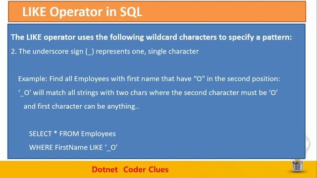 (#28) LIKE Operator in SQL with example | SQL LIKE Operator Part-2 смотреть онлайн