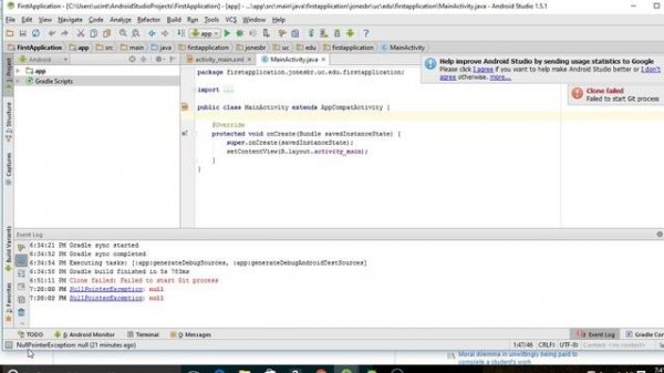 Integrate Git & Android Studio; Failed to start Git Process