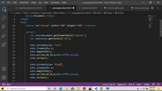 Part 24: Draw Circles in JAVASCRIPT using CONVAS element of HTML смотреть онлайн