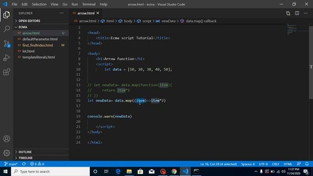 Es6 tutorial in Hindi #6 Arrow function in Details [in javascript] смотреть онлайн