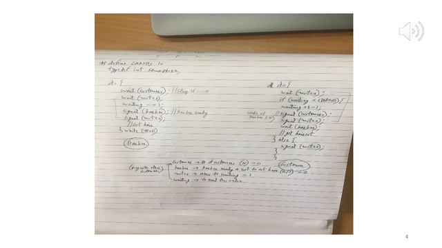 CS303 Operating Systems: Chapter 6, lecture 6 - Sleeping Barber's Problem. смотреть онлайн