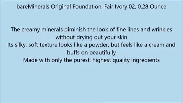 bareMinerals Original Foundation, Fair Ivory 02, 0 28 Ounce смотреть онлайн