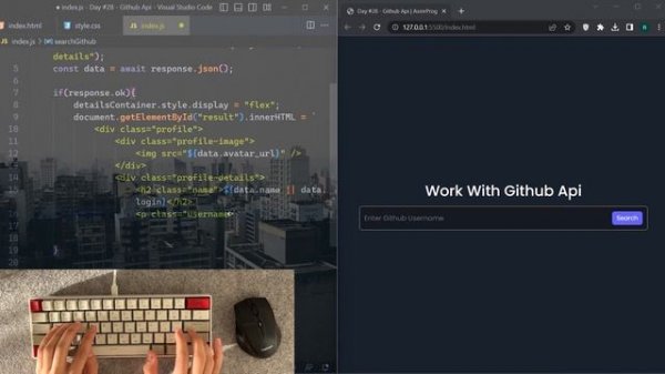 ASMR Programming - Github Api in Javascript - No Talking