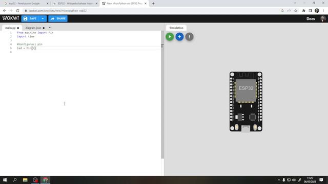 SIMULASI MICRO PYTHON PADA ESP-32 DI WOKWI смотреть онлайн