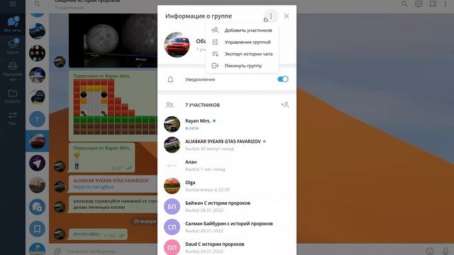 Как показать историю группы в Телеграмм смотреть онлайн