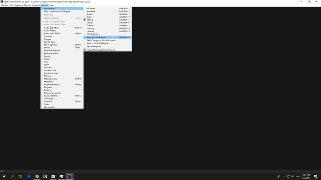 Accidentally Closed Premiere Pro Timeline, How To Restore It (Reset To Saved Layout)