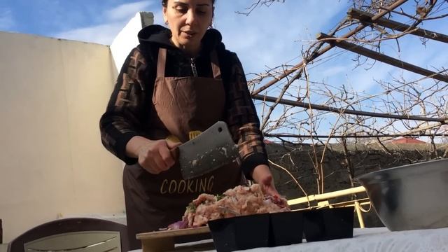 My husband and I prepared vegetable kebabs for our family \Various desserts\Sunny day in the villag смотреть онлайн