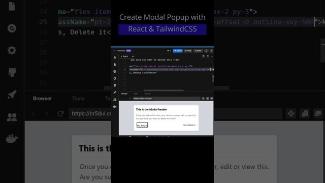 Create a Modal Popup Using React & Tailwind смотреть онлайн