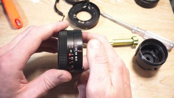 Ремонт Flektogon 35/2.4 Снова фокусировка. Снова диафрагма