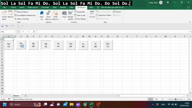 Microsoft Excel. How to use BEEP to play DO RE MI. VBA. Source Code Available. смотреть онлайн