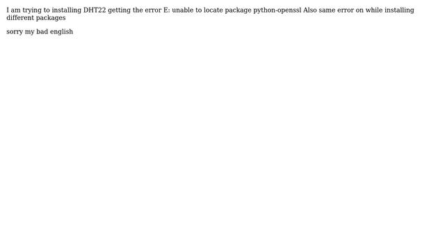Which is the correct why installing python-openssl on rpi getting error unable to locate package... смотреть онлайн